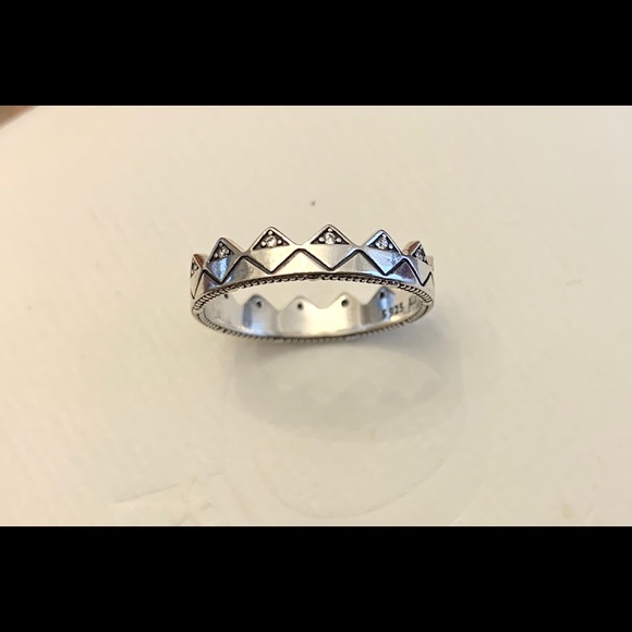 Pandora geometric crown ring, size 56 - Picture 3 of 4